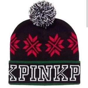 VS PINK RIB BEANIE